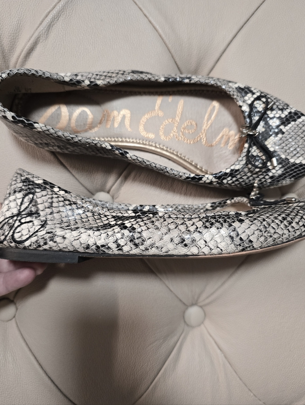 Sam Edelman Felicia Flats Ballerina Ballets Phyton Animal Print Leather 8.5 - Picture 5 of 8